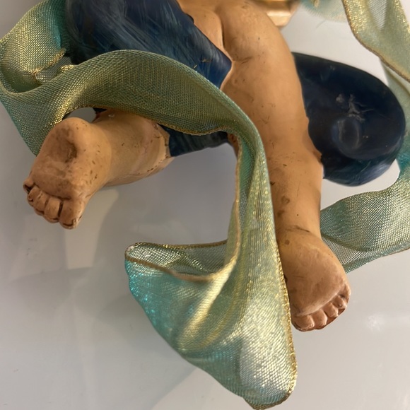 Antique Beautiful and unique Angel playing the harp wall deco or ornament - Picture 9 of 10